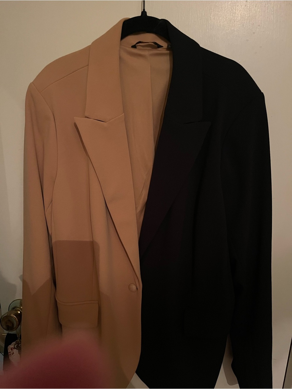 IMAN Two-Tone Tan and Black Women's Blazer